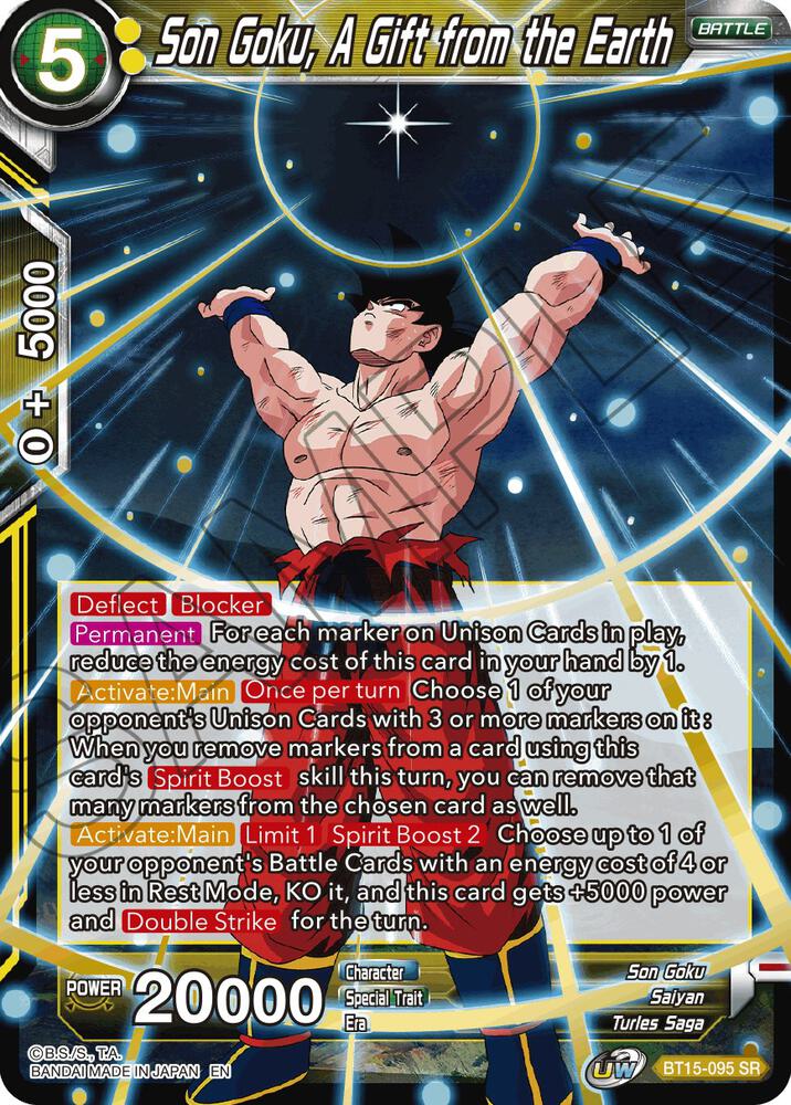 Son Goku A Gift from the Earth BT15-095 Saiyan Showdown Dragonball Super card