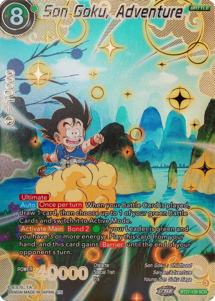 Son Goku Adventure BT27-139 History of Z Dragonball Super card