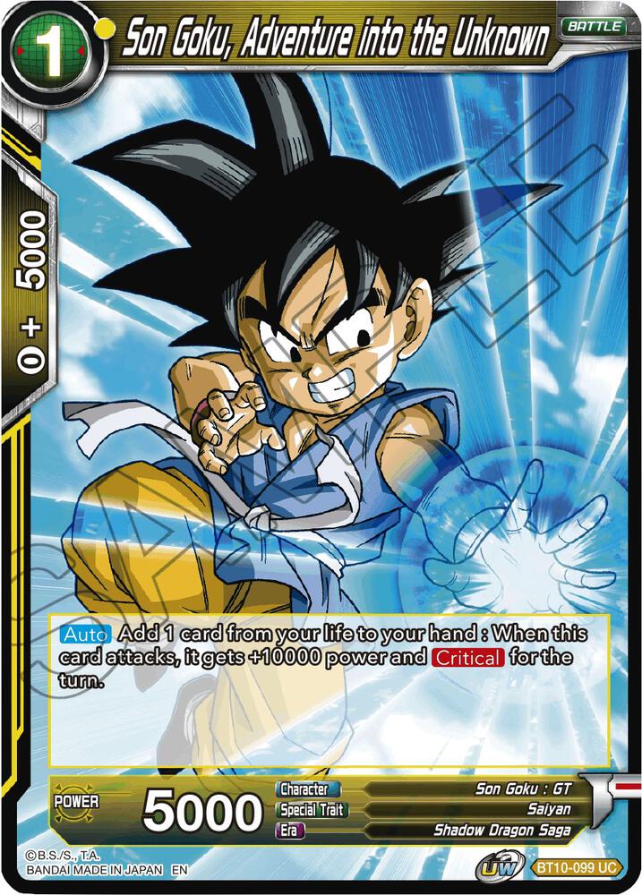 Son Goku Adventure into the Unknown BT10-099 Rise of the Unison Warrior Dragonball Super card