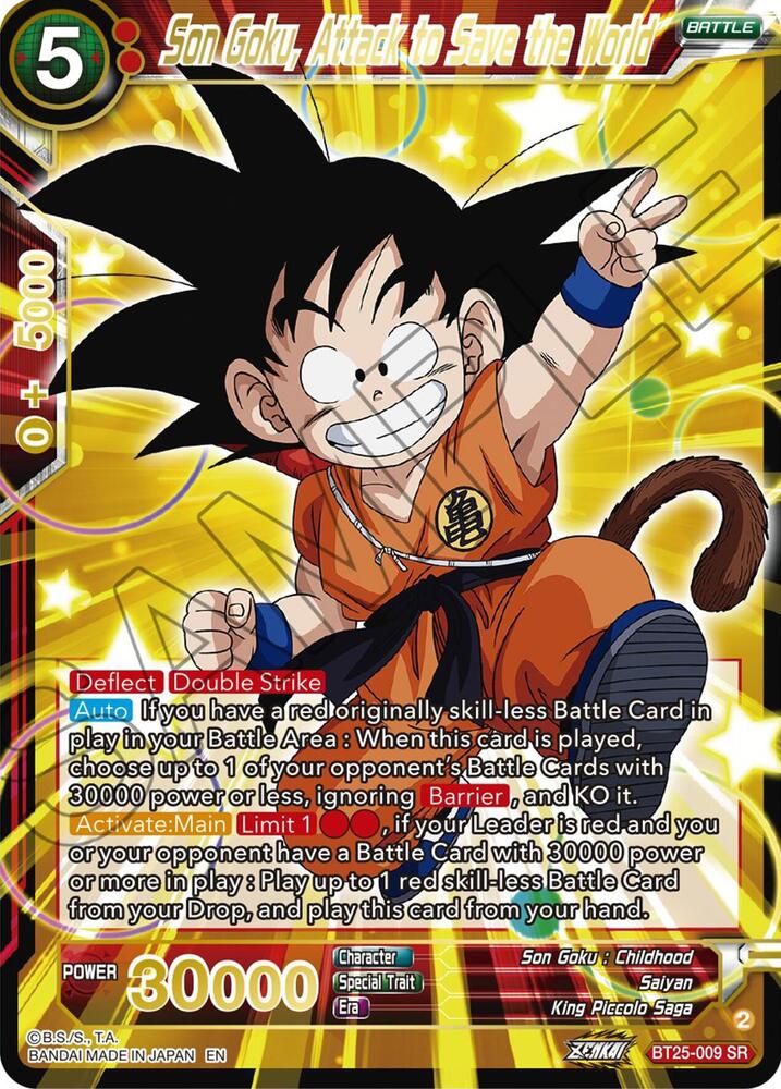 Son Goku Attack to Save the World BT25-009 Legend of the Dragon Balls Dragonball Super card