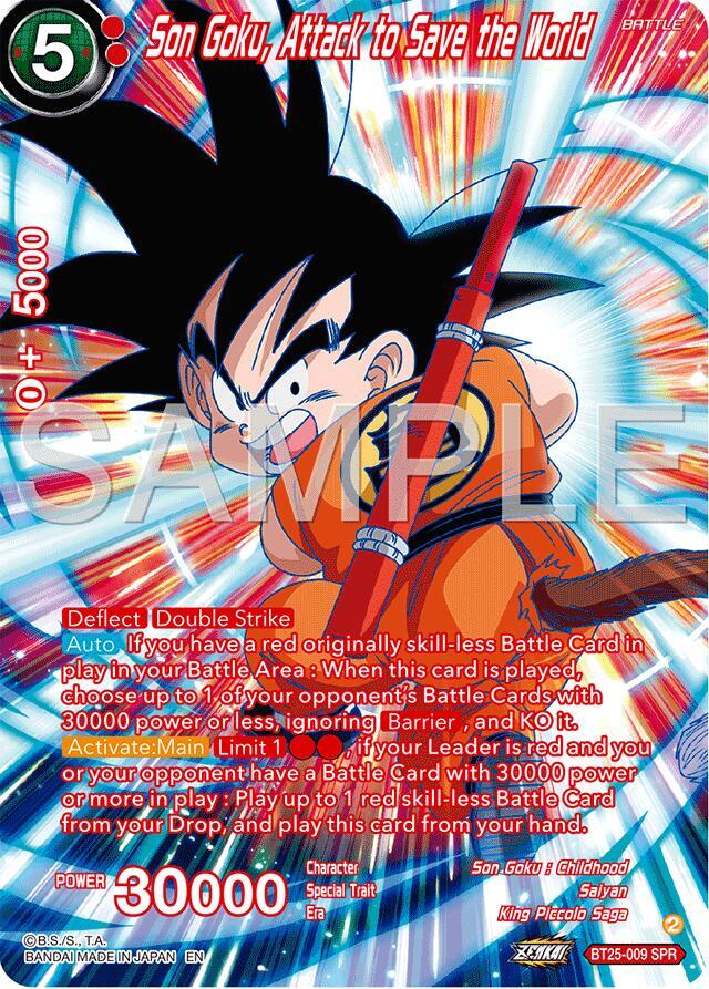 Son Goku Attack to Save the World SPR BT25-009 Legend of the Dragon Balls Dragonball Super card