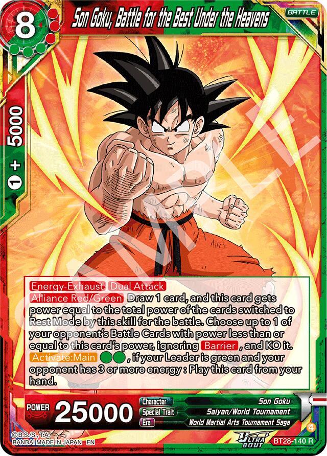 Son Goku Battle for the Best Under the Heavens Foil BT28-140 Prismatic Clash Dragonball Super card