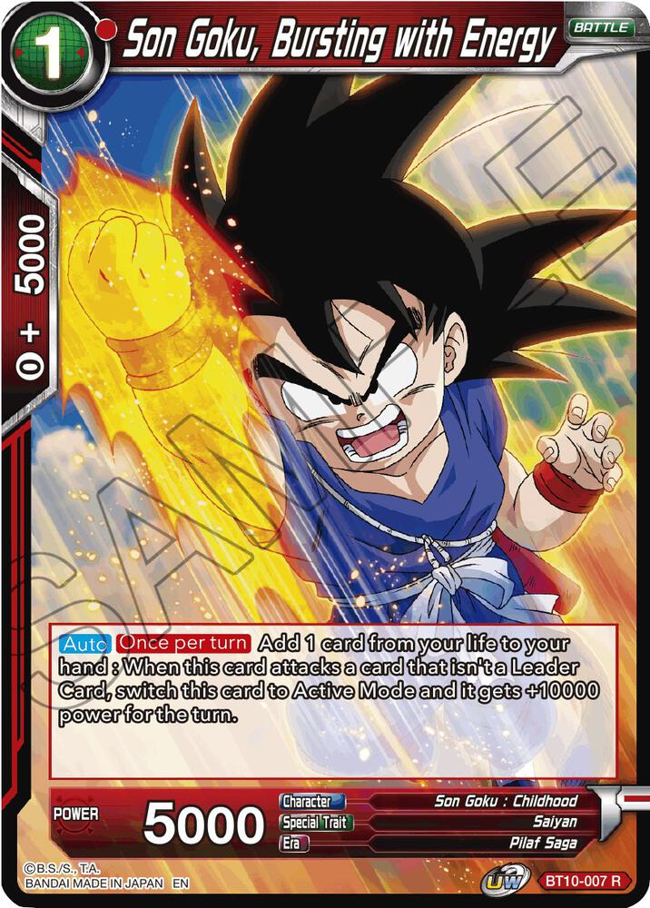 Son Goku Bursting with Energy BT10-007 Rise of the Unison Warrior Dragonball Super card