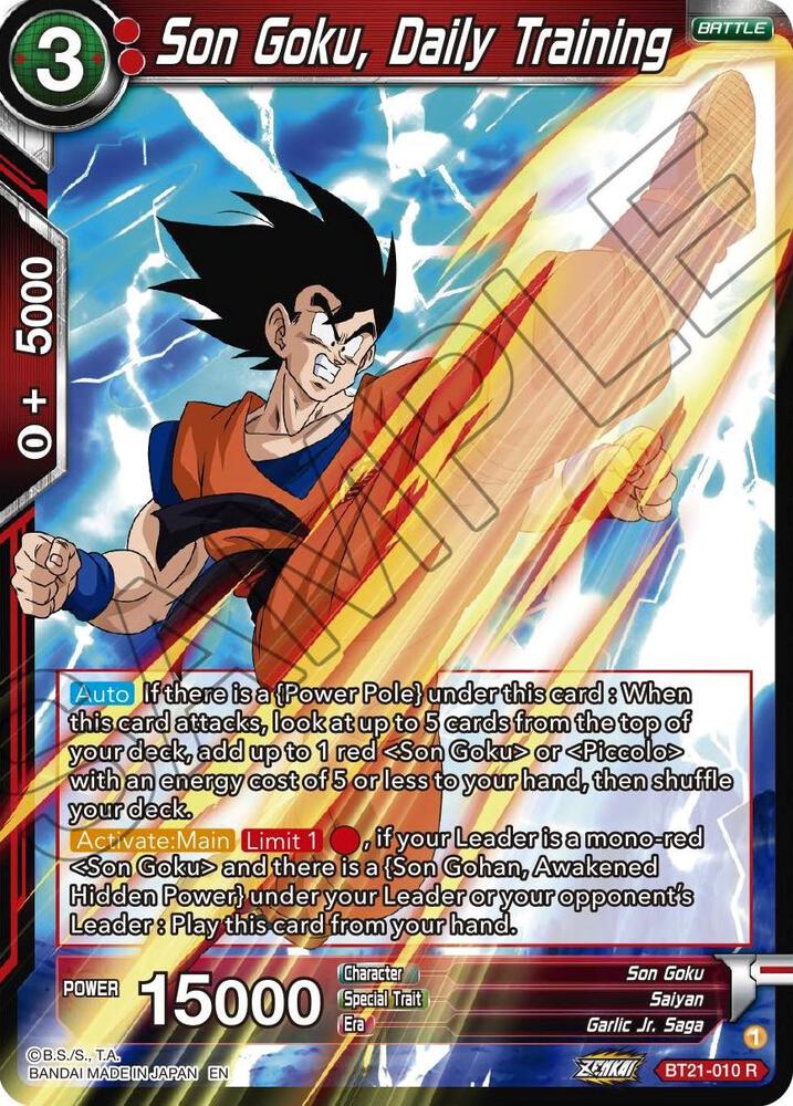 Son Goku Daily Training Foil BT21-010 Wild Resurgence Dragonball Super card