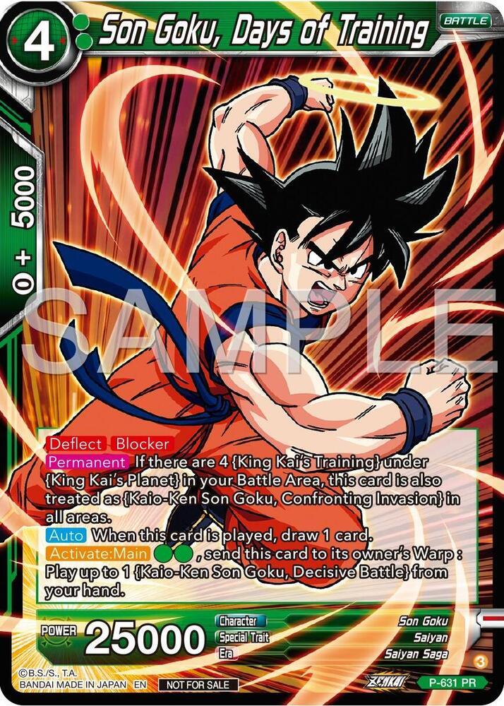 Son Goku Days of Training Zenkai Series Tournament Pack Vol9 P-631 Promotion Cards Dragonball Super card