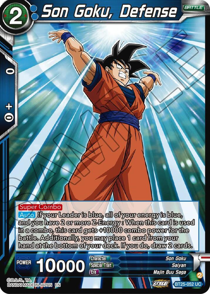 Son Goku Defense BT25-052 Legend of the Dragon Balls Dragonball Super card