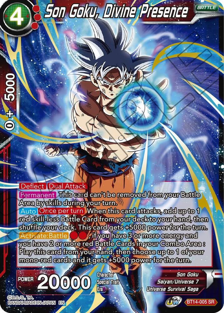 Son Goku Divine Presence BT14-005 Cross Spirits Dragonball Super card