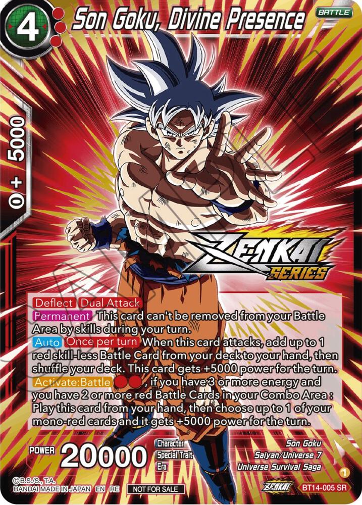 Son Goku Divine Presence Event Pack 12 BT14-005 Tournament Promotion Cards Dragonball Super card