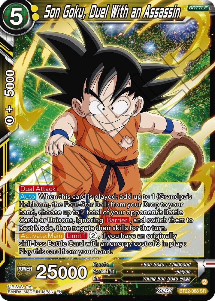 Son Goku Duel With an Assassin BT22-088 Critical Blow Dragonball Super card