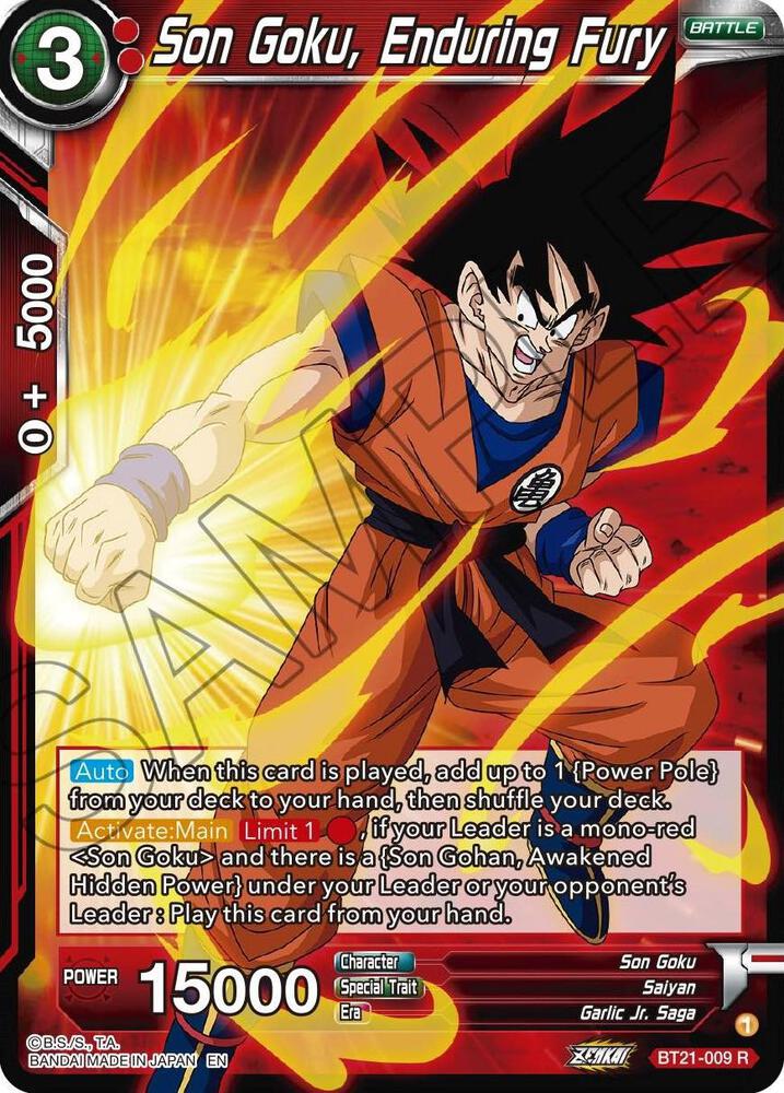 Son Goku Enduring Fury Foil BT21-009 Wild Resurgence Dragonball Super card