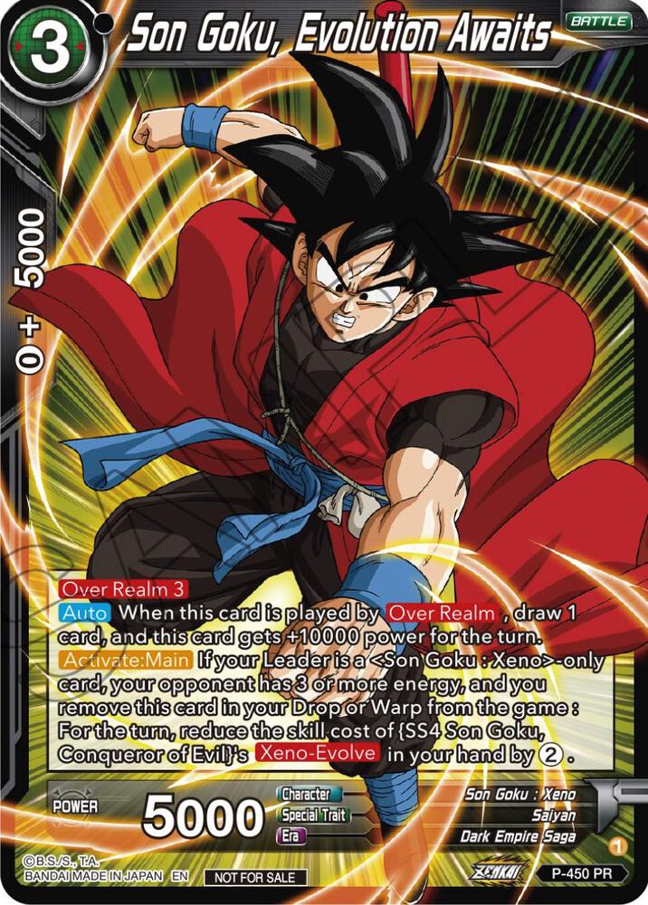 Son Goku Evolution Awaits P-450 Tournament Promotion Cards Dragonball Super card
