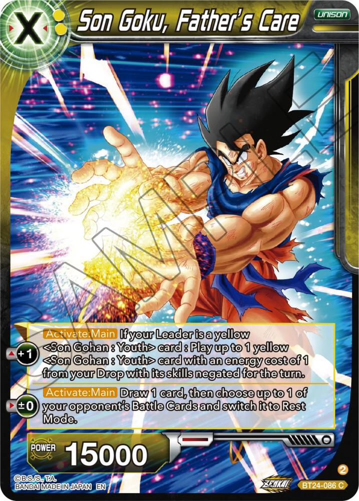 Son Goku Fathers Care Foil BT24-086 Beyond Generations Dragonball Super card