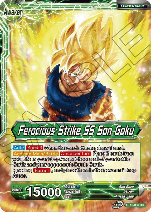 Son Goku Ferocious Strike SS Son Goku BT10-060 Rise of the Unison Warrior Dragonball Super card