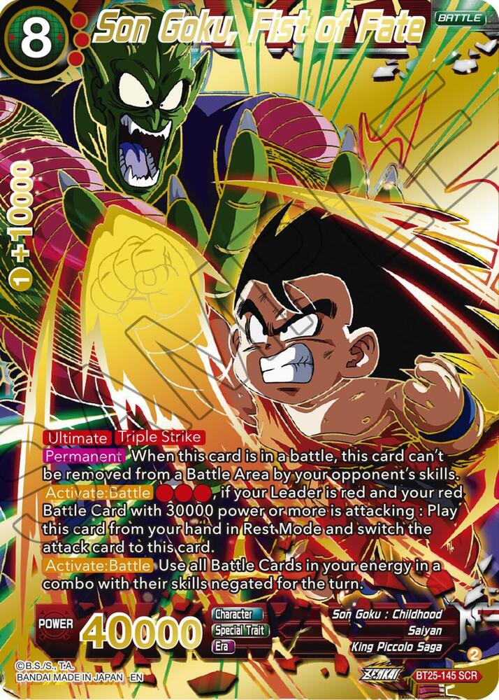 Son Goku Fist of Fate BT25-145 Legend of the Dragon Balls Dragonball Super card
