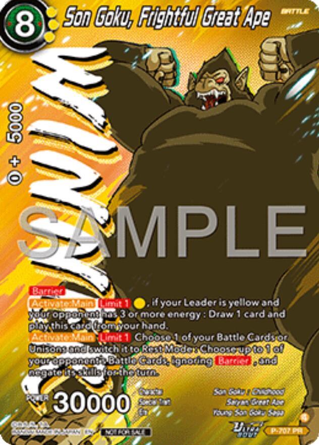 Son Goku Frightful Great Ape Ultra Bout Series Tournament Pack Vol13 Winner P-707 Tournament Promotion Cards Dragonball Super card