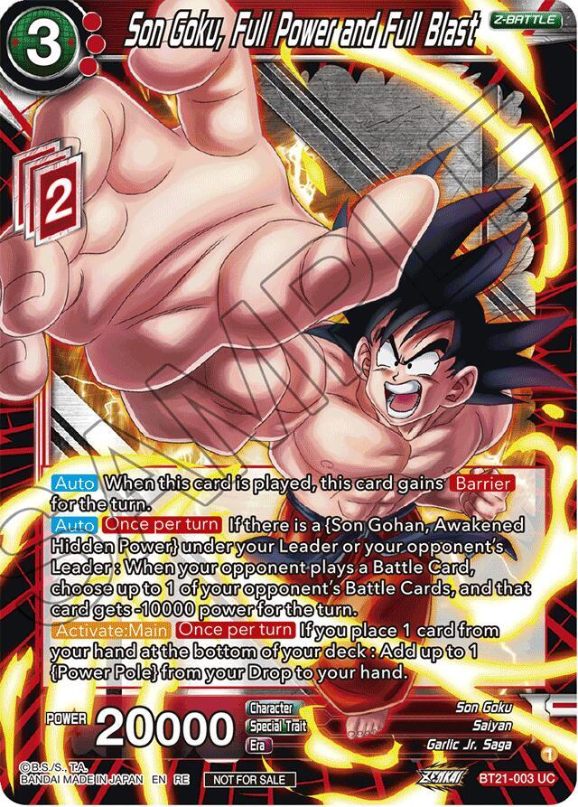 Son Goku Full Power and Full Blast 2023 Championship Finals Zenkai Premium Pack BT21-003 Tournament Promotion Cards Dragonball Super card