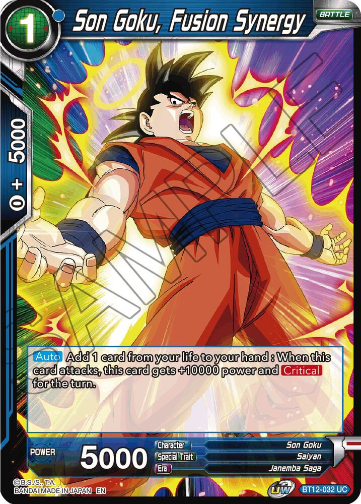 Son Goku Fusion Synergy BT12-032 Vicious Rejuvenation Dragonball Super card