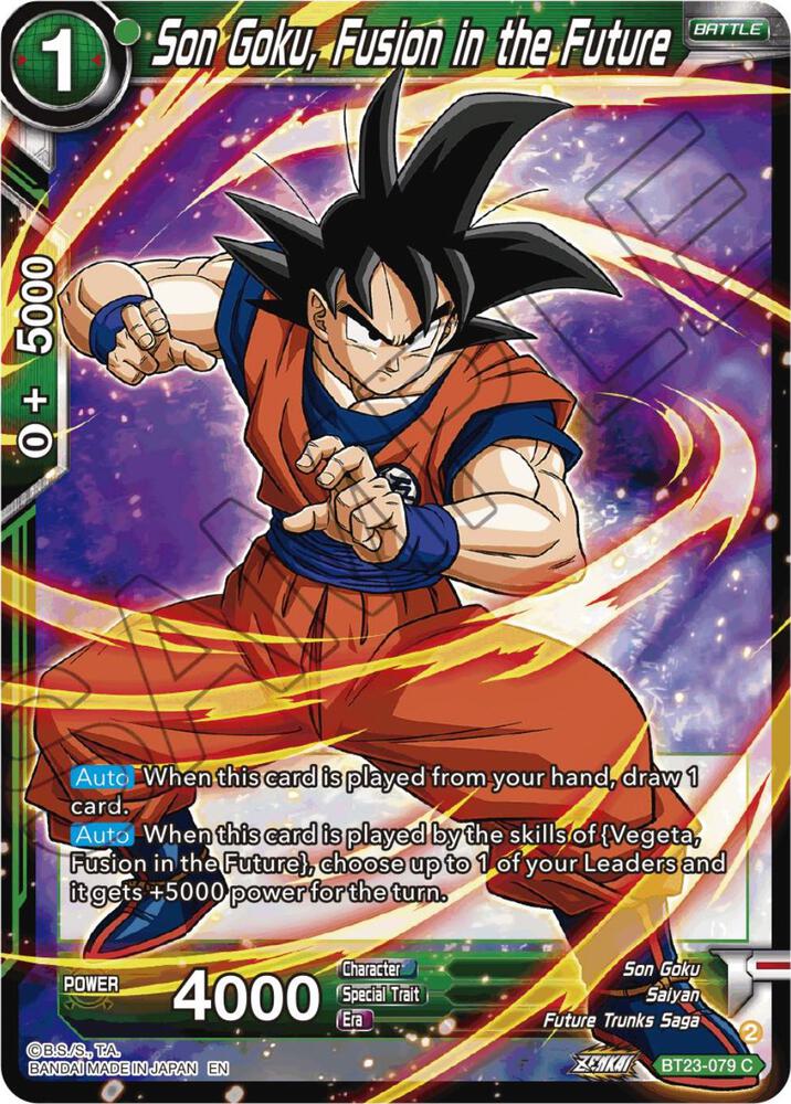 Son Goku Fusion in the Future Foil BT23-079 Perfect Combination Dragonball Super card