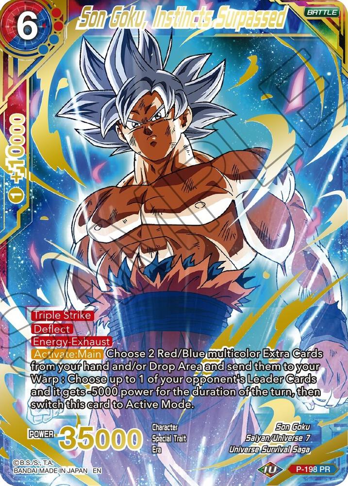 Son Goku Instincts Surpassed Gold Stamped P-198 Mythic Booster Dragonball Super card