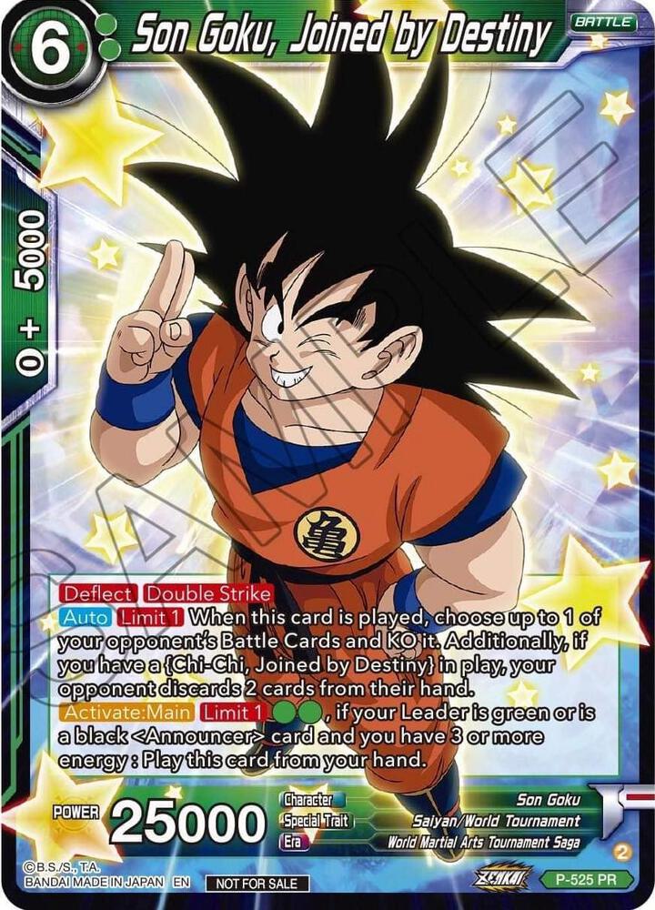 Son Goku Joined by Destiny Zenkai Series Tournament Pack Vol5 P-525 Tournament Promotion Cards Dragonball Super card