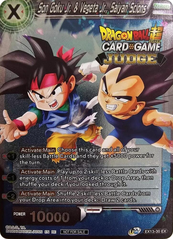 Son Goku Jr and Vegeta Jr Saiyan Scions Judge Pack Vol11 EX13-30 Tournament Promotion Cards Dragonball Super card