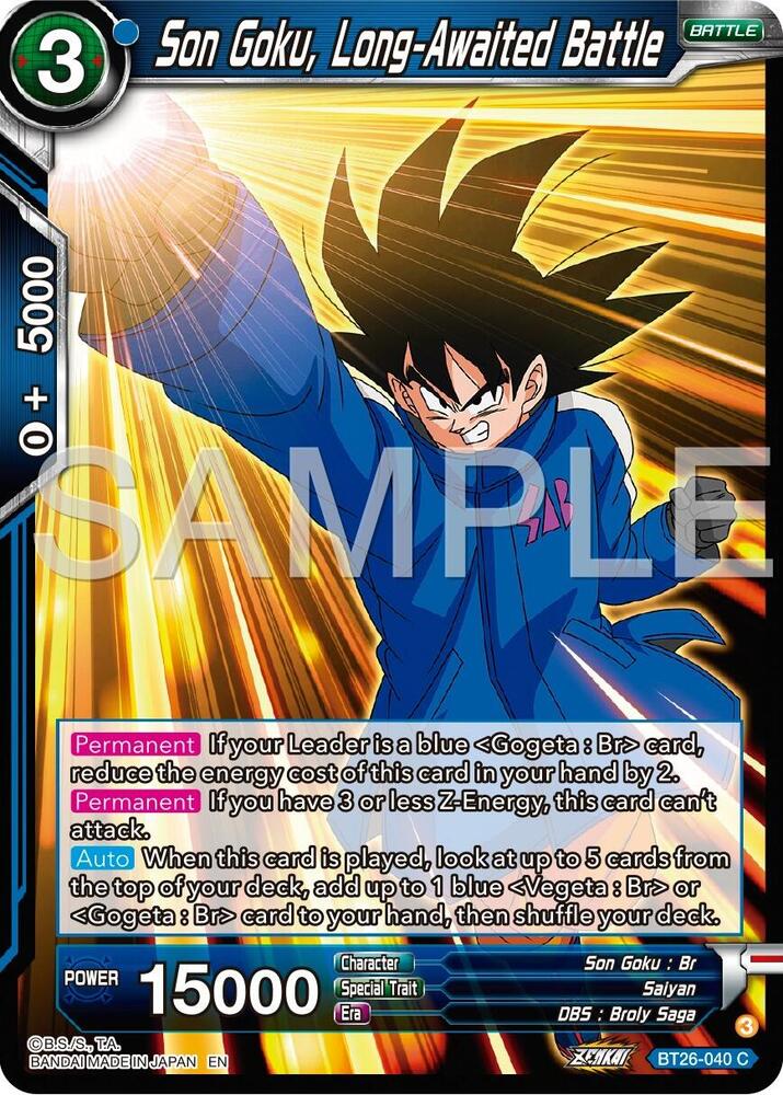 Son Goku Long Awaited Battle BT26-040 Ultimate Advent Dragonball Super card