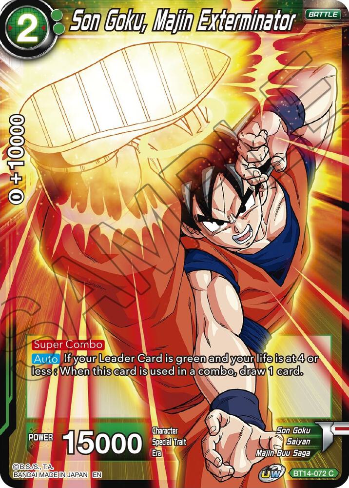 Son Goku Majin Exterminator BT14-072 Cross Spirits Dragonball Super card