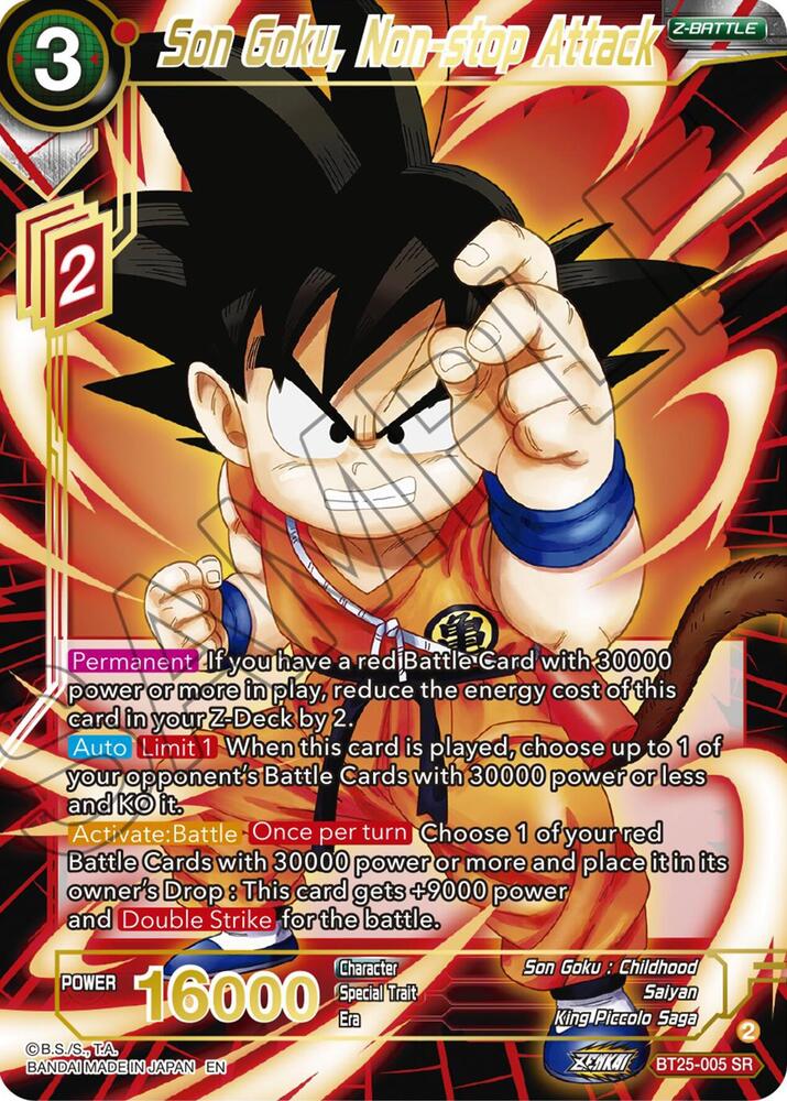 Son Goku Non stop Attack BT25-005 Legend of the Dragon Balls Dragonball Super card