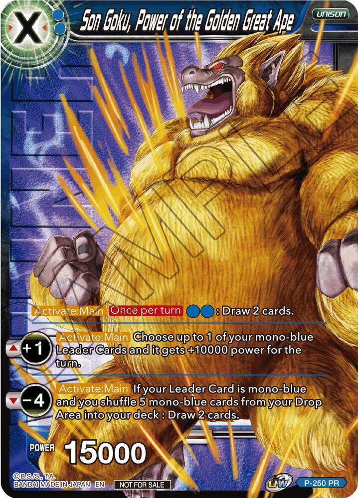 Son Goku Power of the Golden Great Ape Winner Stamped P-250 Tournament Promotion Cards Dragonball Super card