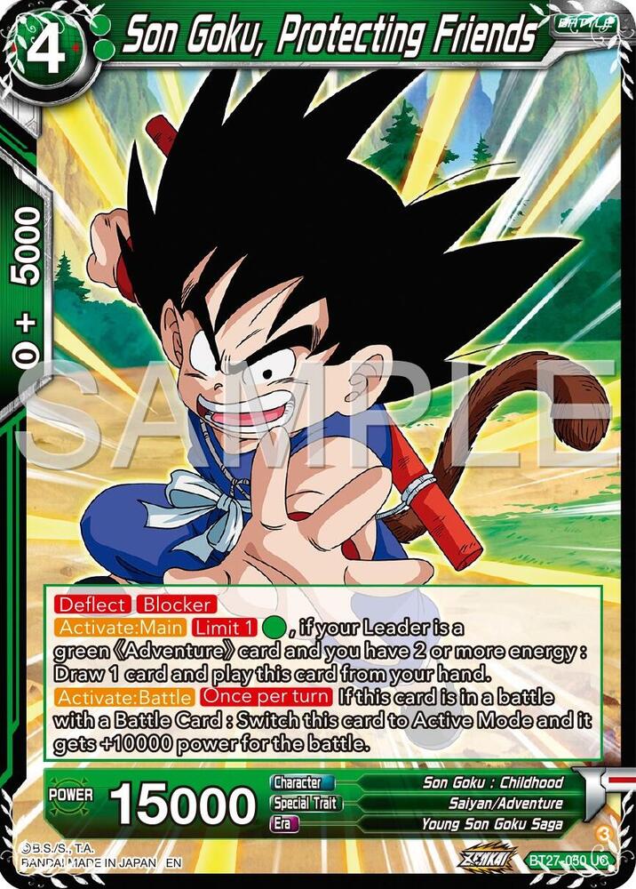 Son Goku Protecting Friends BT27-050 History of Z Dragonball Super card