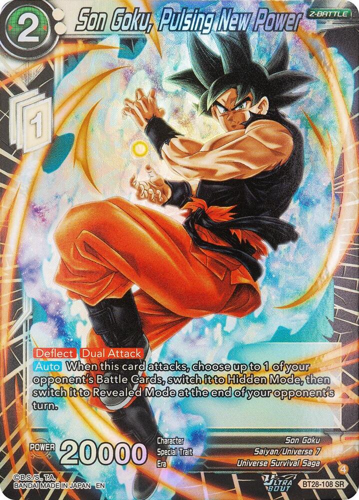 Son Goku Pulsing New Power BT28-108 Prismatic Clash Dragonball Super card