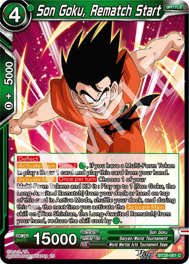 Son Goku Rematch Start BT28-061 Prismatic Clash Dragonball Super card