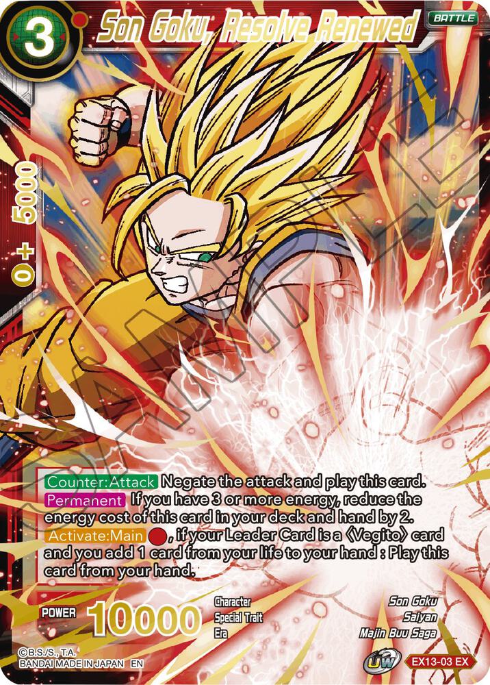 Son Goku Resolve Renewed EX13-03 Special Anniversary Set 2020 Dragonball Super card