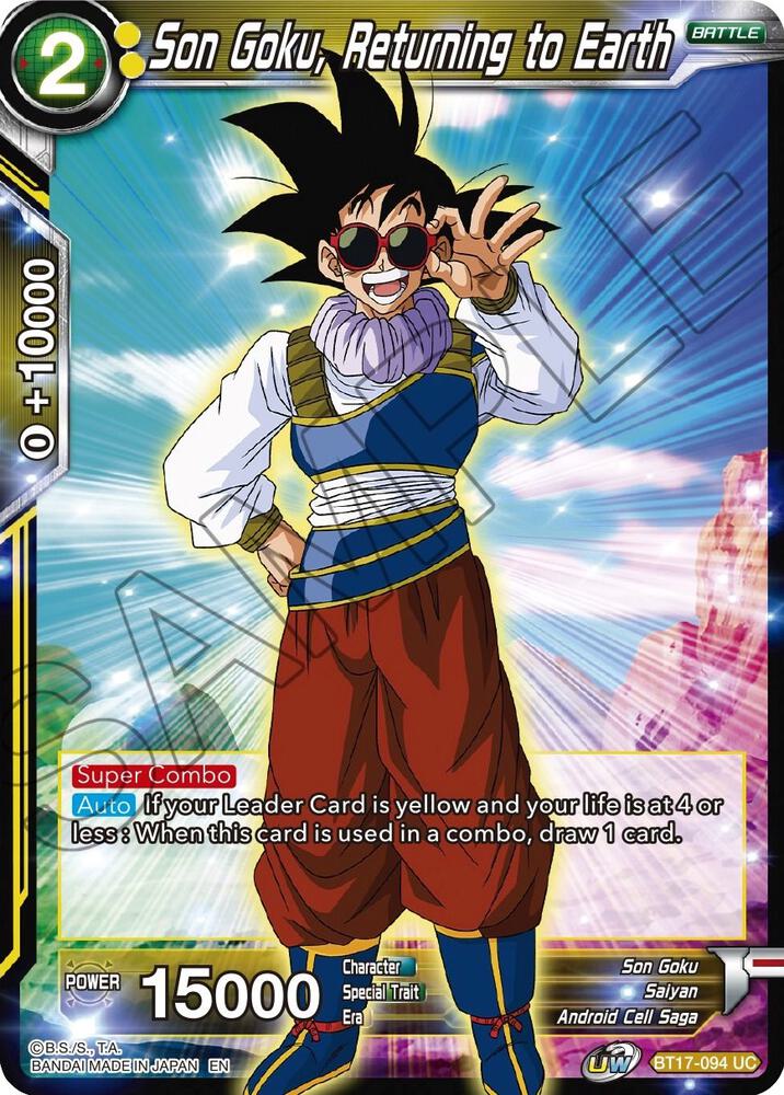 Son Goku Returning to Earth Foil BT17-094 Ultimate Squad Dragonball Super card