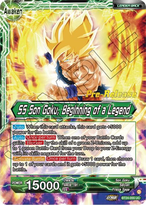 Son Goku SS Son Goku Beginning of a Legend BT24-055 Beyond Generations Pre-Release Cards Dragonball Super card