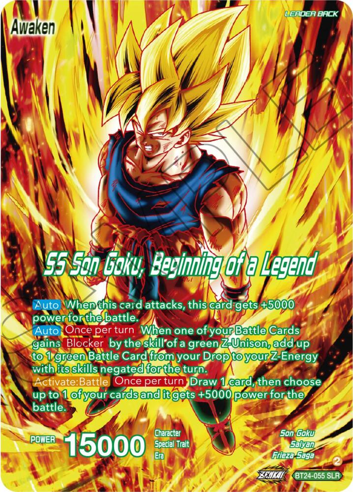 Son Goku SS Son Goku Beginning of a Legend SLR BT24-055 Beyond Generations Dragonball Super card