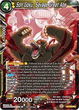 Son Goku Savage Great Ape Power Booster P-156 Promotion Cards Dragonball Super card
