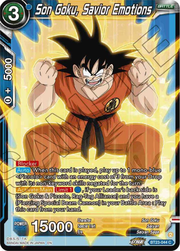 Son Goku Savior Emotions Foil BT23-044 Perfect Combination Dragonball Super card