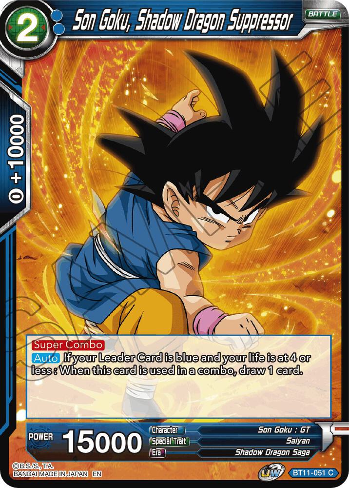 Son Goku Shadow Dragon Suppressor Foil BT11-051 Vermilion Bloodline Dragonball Super card