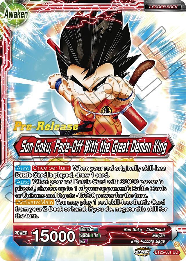 Son Goku Son Goku Face Off With the Great Demon King BT25-001 Legend of the Dragon Balls Pre-Release Cards Dragonball Super card