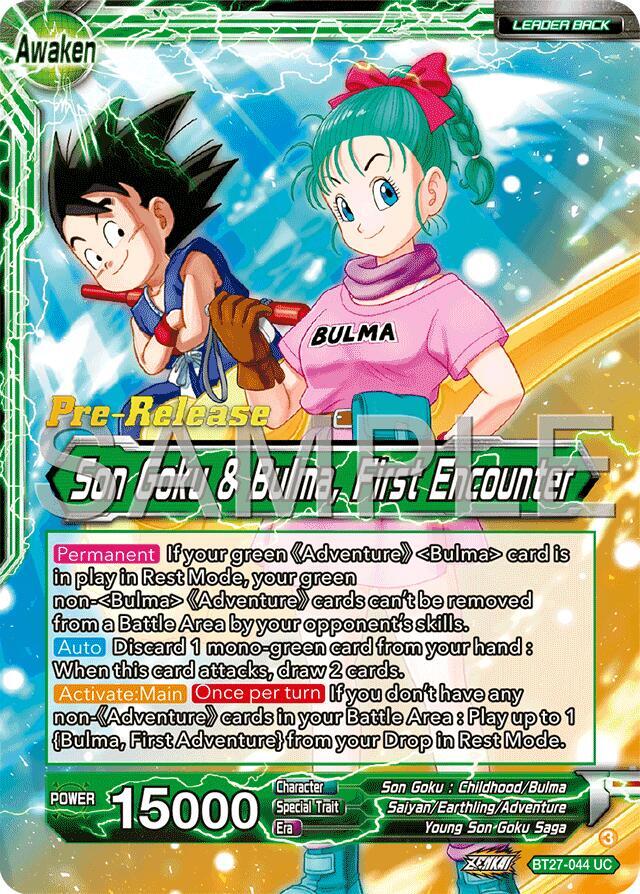 Son Goku Son Goku and Bulma First Encounter BT27-044 History of Z Pre-Release Cards Dragonball Super card