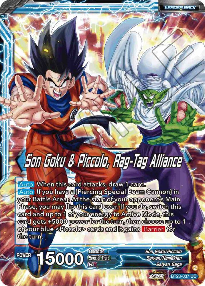 Son Goku Son Goku and Piccolo Rag Tag Alliance BT23-037 Perfect Combination Dragonball Super card