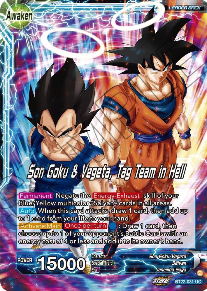 Son Goku Son Goku and Vegeta Tag Team in Hell Foil BT22-031 Critical Blow Dragonball Super card