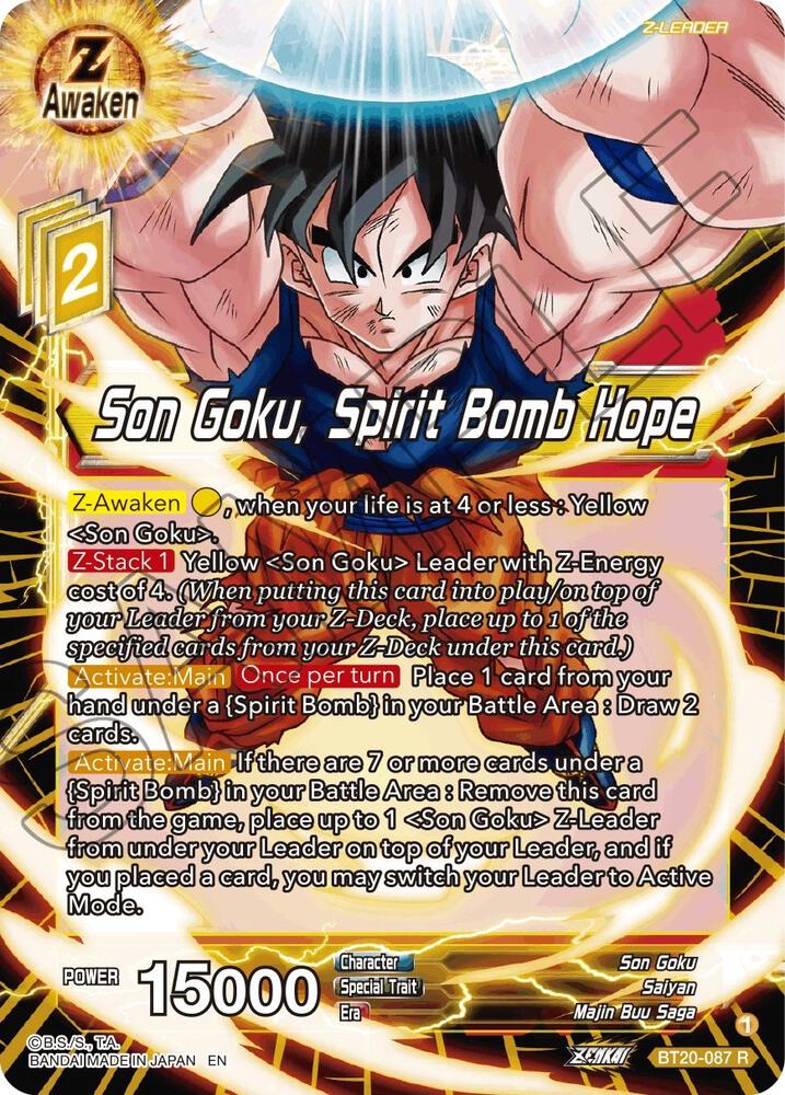 Son Goku Spirit Bomb Hope BT20-087 Power Absorbed Dragonball Super card