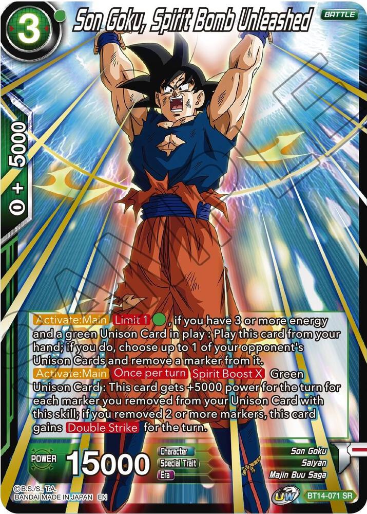 Son Goku Spirit Bomb Unleashed BT14-071 Cross Spirits Dragonball Super card