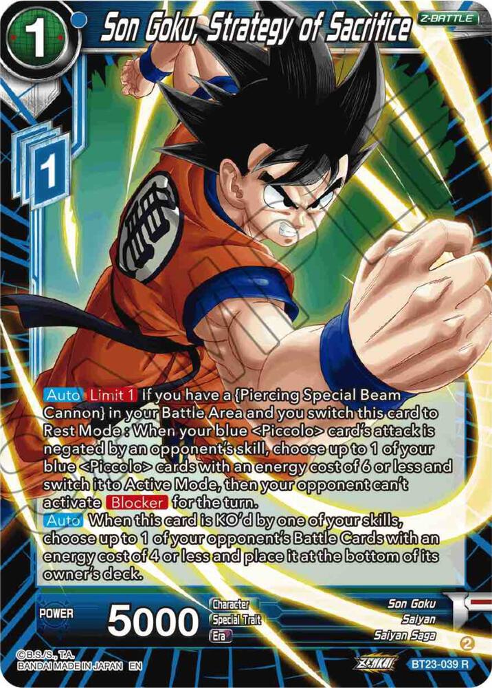 Son Goku Strategy of Sacrifice Foil BT23-039 Perfect Combination Dragonball Super card