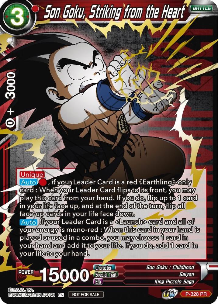 Son Goku Striking from the Heart Championship Pack 2021 Vol1 Winner Gold Stamped P-328 Promotion Cards Dragonball Super card