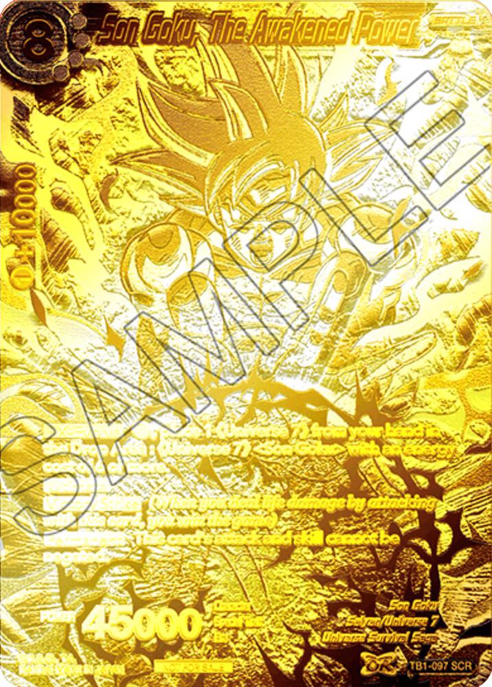 Son Goku The Awakened Power 2021 World Championship Metal Gold Foil TB1-097 Tournament Promotion Cards Dragonball Super card