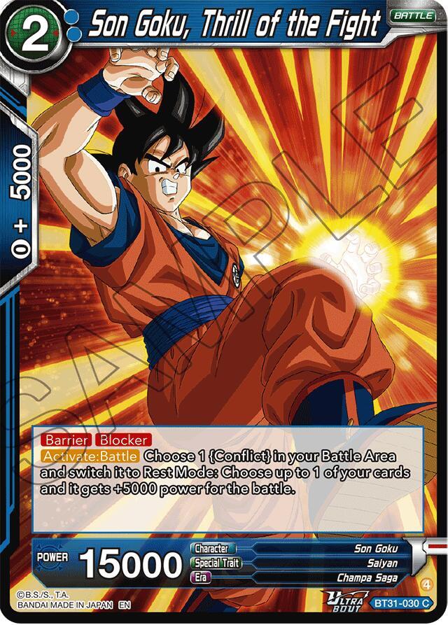 Son Goku Thrill of the Fight BT31-030 Impact Beyond Dimensions Dragonball Super card