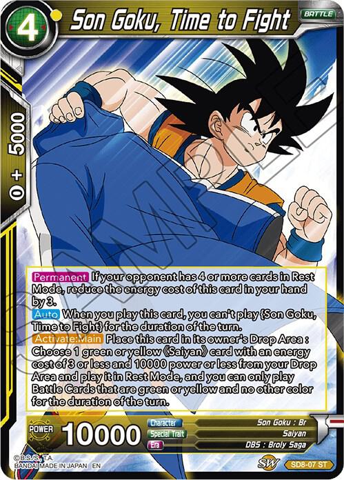 Son Goku Time to Fight Foil SD8-07 Destroyer Kings Dragonball Super card
